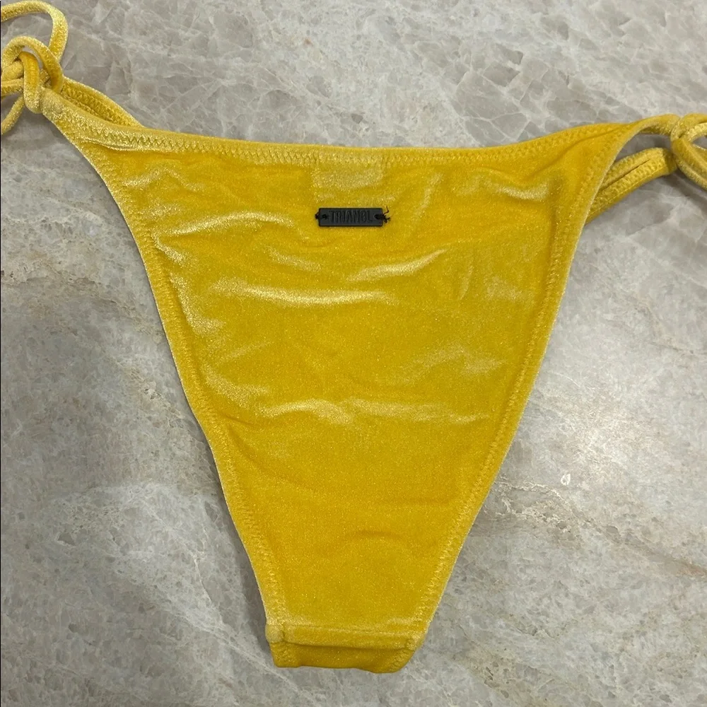 triangl swimwear Bright Yellow Velvet Triangle Bikini with Pouch